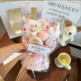 Plush Doll Bouquet Doll Flower Bouquet for Girlfriend Bridal Shower Birthday Pink