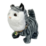 Walking Plush Cat Toy Adorable Lively Educational Electronic Pet Robotic Cat gray