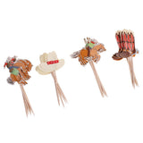 Maxbell 48pcs Set Cowboy Theme Cupcake Picks Cake Toppers Party Decoration