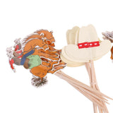 Maxbell 48pcs Set Cowboy Theme Cupcake Picks Cake Toppers Party Decoration