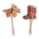 Maxbell 48pcs Set Cowboy Theme Cupcake Picks Cake Toppers Party Decoration
