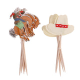 Maxbell 48pcs Set Cowboy Theme Cupcake Picks Cake Toppers Party Decoration