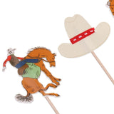 Maxbell 48pcs Set Cowboy Theme Cupcake Picks Cake Toppers Party Decoration