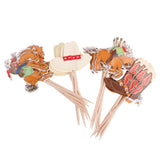 Maxbell 48pcs Set Cowboy Theme Cupcake Picks Cake Toppers Party Decoration