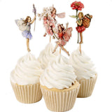 Maxbell 120pcs Set Flower Fairy Pixie Cupcake Cake Topper Pick Party Cake Decor