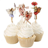 Maxbell 120pcs Set Flower Fairy Pixie Cupcake Cake Topper Pick Party Cake Decor