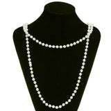 Retro Long White Pearls Necklace Flapper Charleston Party Fancy Dress Costume