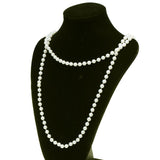 Retro Long White Pearls Necklace Flapper Charleston Party Fancy Dress Costume