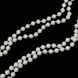 Retro Long White Pearls Necklace Flapper Charleston Party Fancy Dress Costume