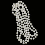 Retro Long White Pearls Necklace Flapper Charleston Party Fancy Dress Costume