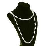 Retro Long White Pearls Necklace Flapper Charleston Party Fancy Dress Costume