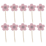 10 Glitter Sakura Flower Cake Toppers Cupcake Picks for Birthday Wedding Party Décor