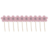 10 Glitter Sakura Flower Cake Toppers Cupcake Picks for Birthday Wedding Party Décor