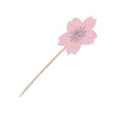 10 Glitter Sakura Flower Cake Toppers Cupcake Picks for Birthday Wedding Party Décor