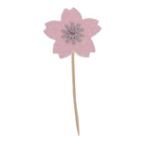 10 Glitter Sakura Flower Cake Toppers Cupcake Picks for Birthday Wedding Party Décor