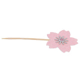 10 Glitter Sakura Flower Cake Toppers Cupcake Picks for Birthday Wedding Party Décor