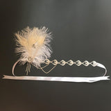 Girls Crystal Applique Headband Feather Flapper Headpiece Hair Jewelry Dress