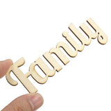Maxbell 20 Pieces Natural Family Wooden Craft Cut Wooden Pieces Card Making DIY