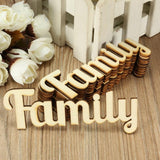 Maxbell 20 Pieces Natural Family Wooden Craft Cut Wooden Pieces Card Making DIY