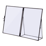 Maxbell 2pcs Antique Freestanding Brass Glass Picture Photo Frame Portrait