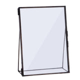 Maxbell 2pcs Antique Freestanding Brass Glass Picture Photo Frame Portrait