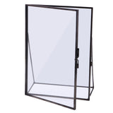 Maxbell 2pcs Antique Freestanding Brass Glass Picture Photo Frame Portrait