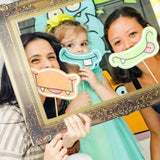 Maxbell Vintage Selfie Photo Frame + 10 Pieces Thumb Photo Booth Props Wedding Proms Kids Party - Aladdin Shoppers