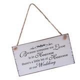 Maxbell 2Pcs Because Someone We love is in Heaven Wedding Sign Hanging Plaque