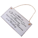 Maxbell 2Pcs Because Someone We love is in Heaven Wedding Sign Hanging Plaque