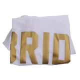 Maxbell Bride Letters Print Swimsuit Costume One-Piece Wedding Party Swimwear L 10 Pairs Satin Petal Breast Covers Breast Pads - Aladdin Shoppers