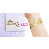 Maxbell Maxbell 10xMetallic Gold Team Bride Tribe Temporary Tattoos Sticker Wedding Favor 4