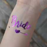 Maxbell 10x Purple Team Bride Tribe Temporary Tattoos Wedding Sticker Bride3