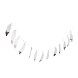 Maxbell 2 Pieces Boho Silver Dipped White Feather Bunting Garland Wall Hanging Decor
