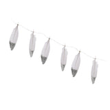 Maxbell 2 Pieces Boho Silver Dipped White Feather Bunting Garland Wall Hanging Decor