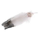 Maxbell 2 Pieces Boho Silver Dipped White Feather Bunting Garland Wall Hanging Decor