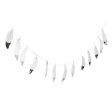 Maxbell 2 Pieces Boho Silver Dipped White Feather Bunting Garland Wall Hanging Decor