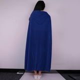Maxbell 2 Pieces Velvet Hooded Cape Gothic Cloak Medieval Witch Costume Blue Green