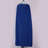 Maxbell 2 Pieces Velvet Hooded Cape Gothic Cloak Medieval Witch Costume Blue Green