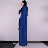 Maxbell 2 Pieces Velvet Hooded Cape Gothic Cloak Medieval Witch Costume Blue Green