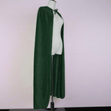 Adult Velvet Hooded Cape Gothic Devil Cloak Medieval Witch Costume Green