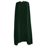 Maxbell 2 Pieces Velvet Hooded Cape Gothic Cloak Medieval Witch Costume Blue Green