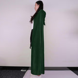 Adult Velvet Hooded Cape Gothic Devil Cloak Medieval Witch Costume Green