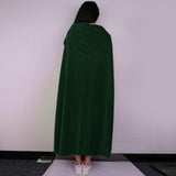 Maxbell 2 Pieces Velvet Hooded Cape Gothic Cloak Medieval Witch Costume Blue Green