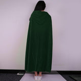 Adult Velvet Hooded Cape Gothic Devil Cloak Medieval Witch Costume Green