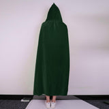 Adult Velvet Hooded Cape Gothic Devil Cloak Medieval Witch Costume Green