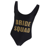 Maxbell Women's Black Bride Squad Swimwear Beach Bathing Bikini Swimsuit Summer M L