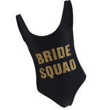Maxbell Women's Black Bride Squad Swimwear Beach Bathing Bikini Swimsuit Summer M L