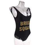 Maxbell Women's Black Bride Squad Swimwear Beach Bathing Bikini Swimsuit Summer M L