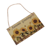 Maxbell 2pcs Rustic Wood Plaque Autumn Blessings Board Happy Harvest Hanging Sign