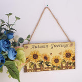 Maxbell 2pcs Rustic Wood Plaque Autumn Blessings Board Happy Harvest Hanging Sign
